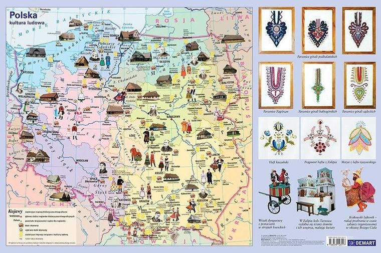 Demart, polska kultura ludowa, podkładka na biurko, mata