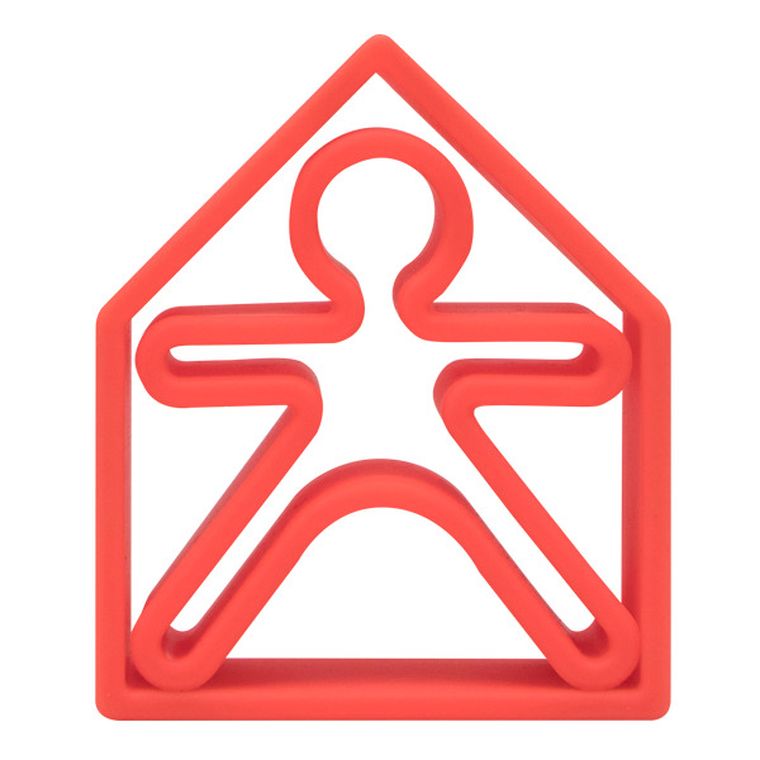 Dena, ludzik i domek, klocki silikonowe, red