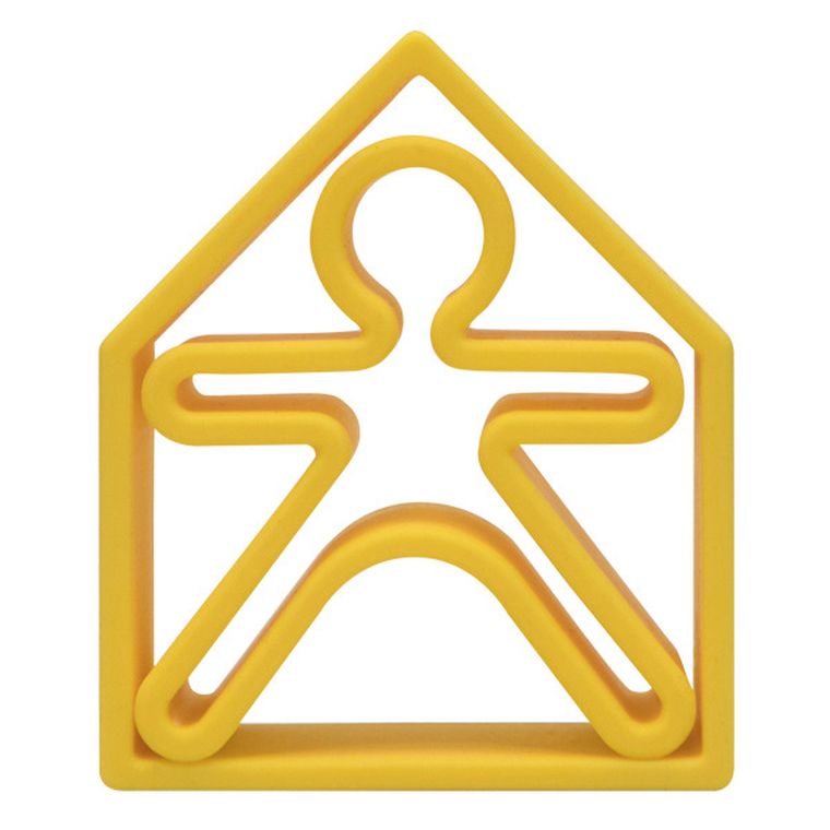 Dena, ludzik i domek, klocki silikonowe, yellow