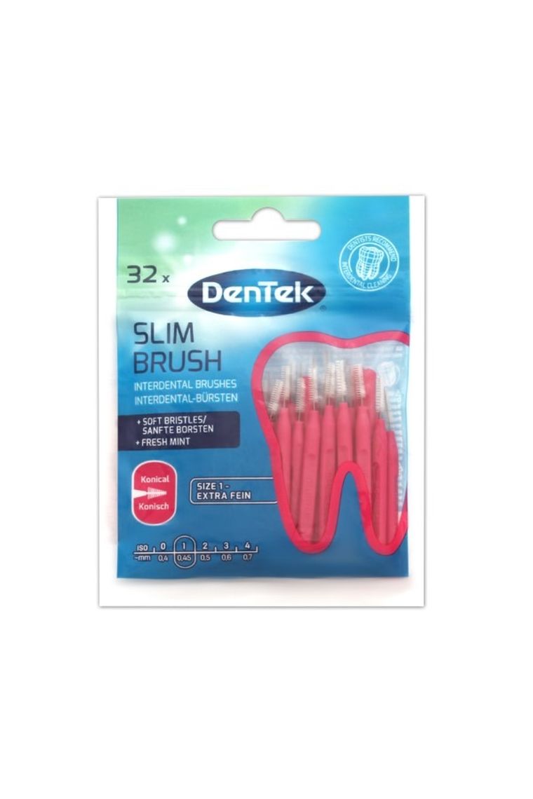 DenTek, szczoteczki międzyzębowe Slim Brush, rozmiar 1, 0.45 mm, 32 szt