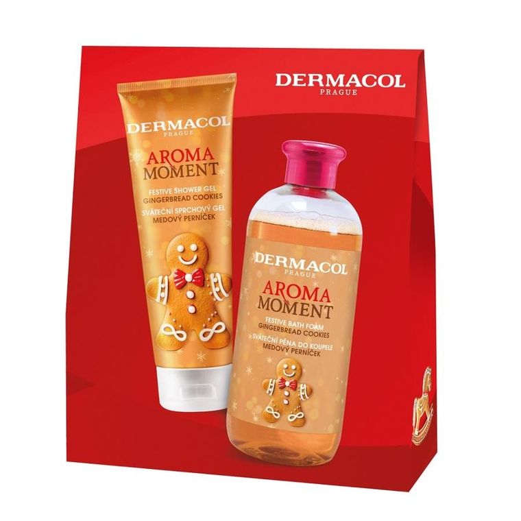 Dermacol, Aroma Moment Gingerbread Cookies, zestaw: żel pod prysznic, 250 ml + płyn do kąpieli, 500 ml