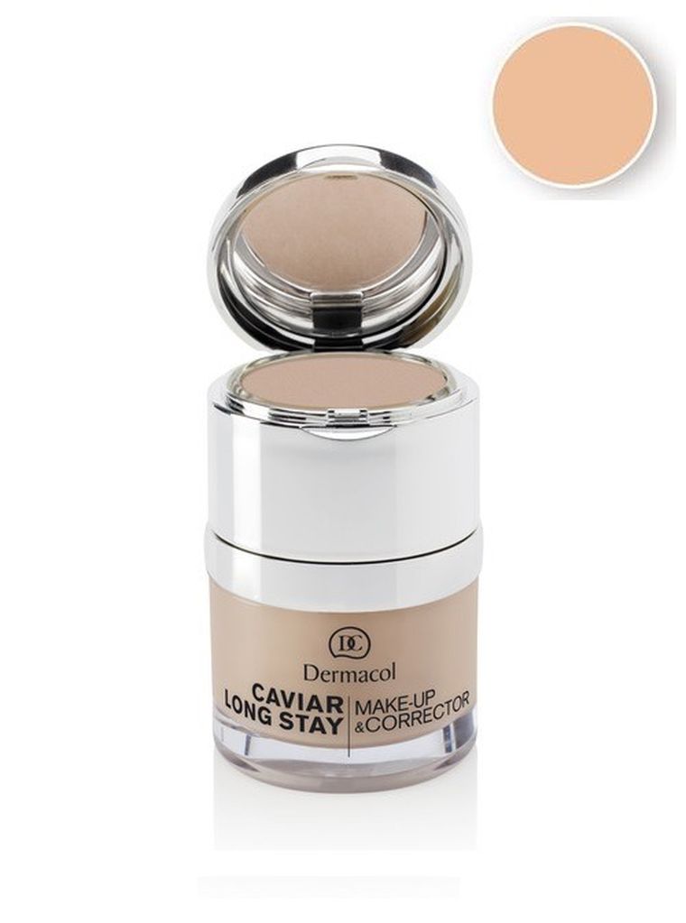 Dermacol, Caviar Long Stay Make-Up&Corrector, podkład do twarzy z korektorem, 01 Pale, 30 ml
