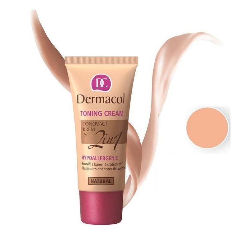 Dermacol, Toning Cream 2in1 Hypoallergenic, krem nawilżający i podkład do twarzy Natural, 30 ml