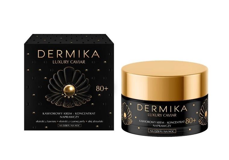 Dermika, Luxury Caviar 80+, kawiorowy krem-koncentrat naprawczy na dzień i noc, 50 ml