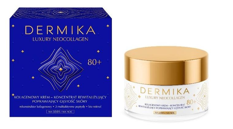 Dermika, Luxury Neocollagen 80+, kolagenowy krem-koncentrat rewitalizujący na dzień i noc, 50 ml
