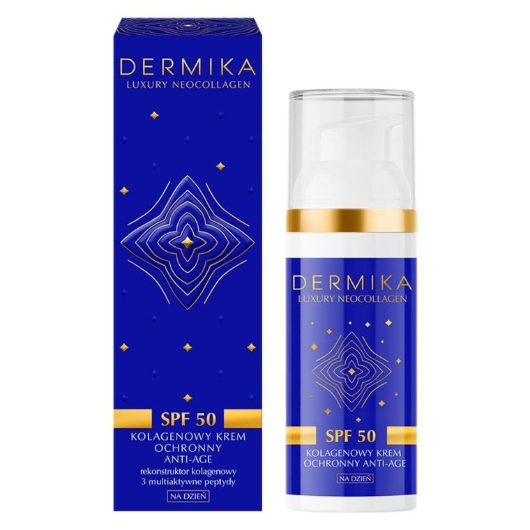 Dermika, Luxury Neocollagen, kolagenowy krem ochronny, Anti-Age SPF50, 50 ml