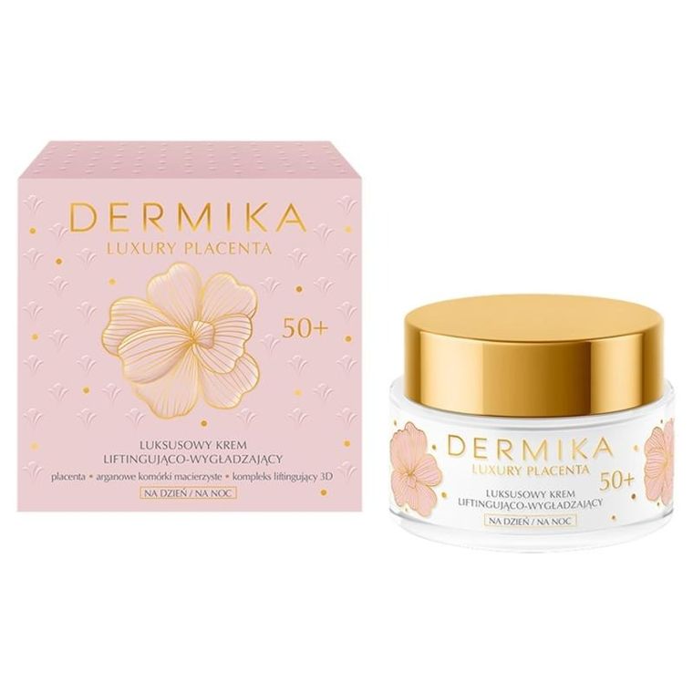 Dermika, Luxury Placenta, 50+ luksusowy krem liftingująco - wygładzający na dzień i noc, 50 ml