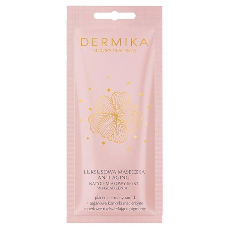 Dermika, Luxury Placenta, luksusowa maseczka anti-aging, natychmiastowy efekt wygładzenia, 10 ml