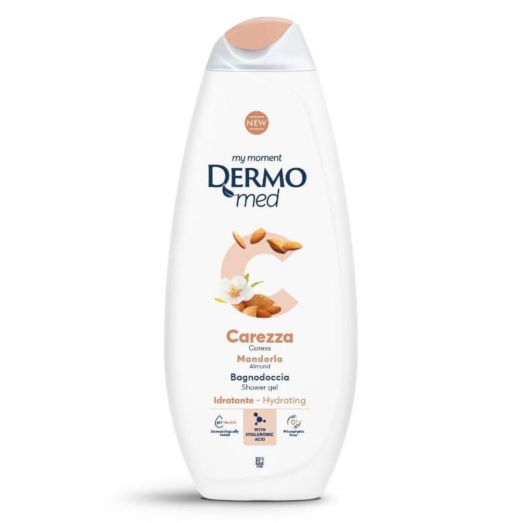 Dermomed, żel do mycia ciała, carezza almond, 750 ml