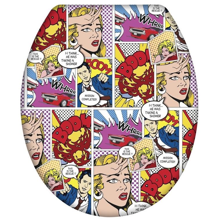 Deska sedesowa, pop-art, wolno opadająca