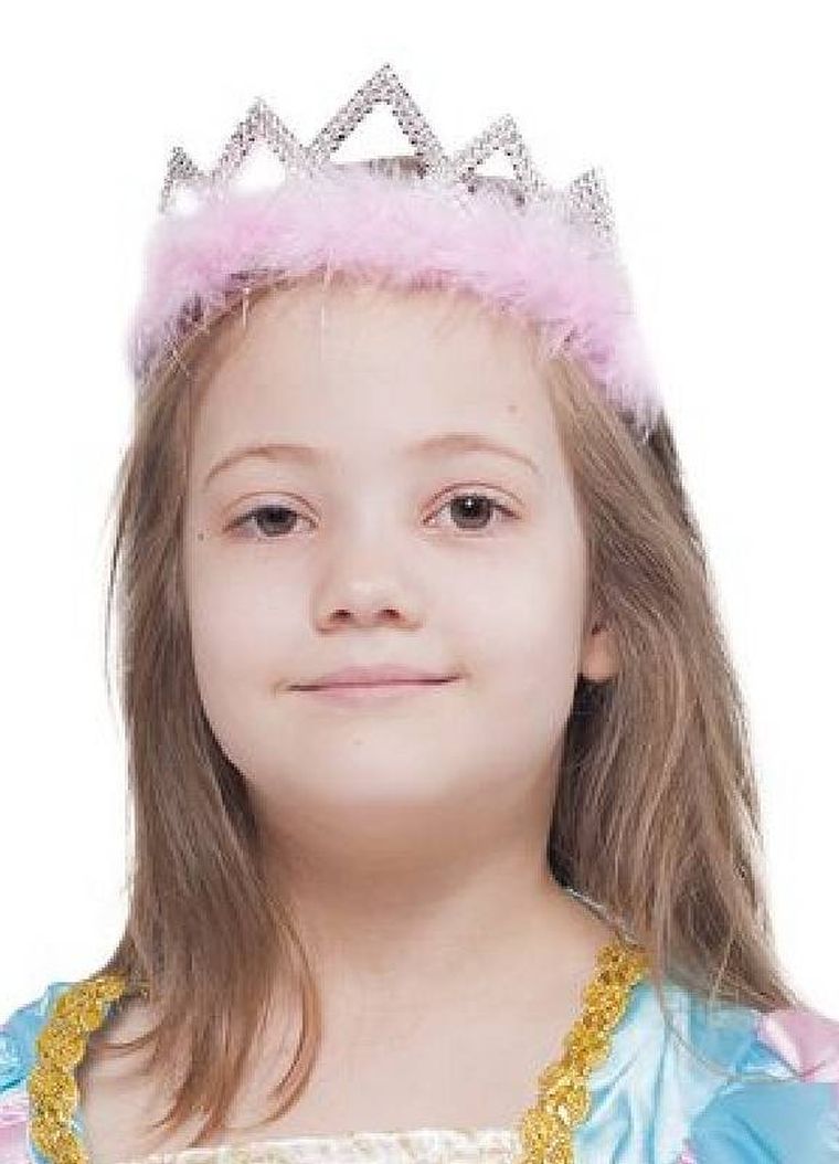 Diadem z różowym puszkiem, księżniczka, srebrny