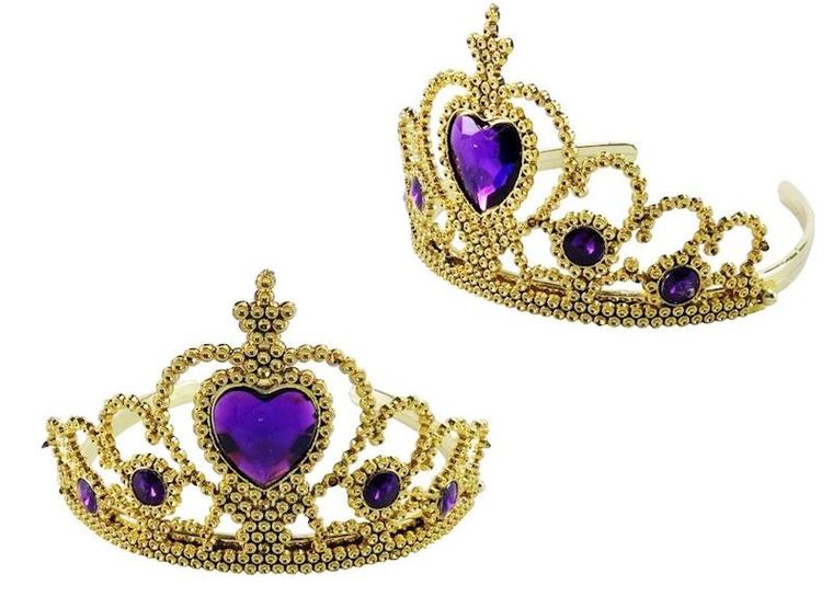 Diadem złoty, z fioletowymi kamieniami