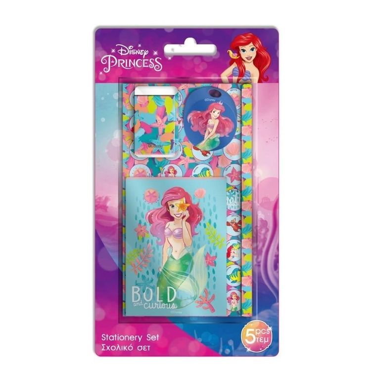 Diakakis, Disney, Ariel, zestaw przyborów szkolnych, 5 elementów