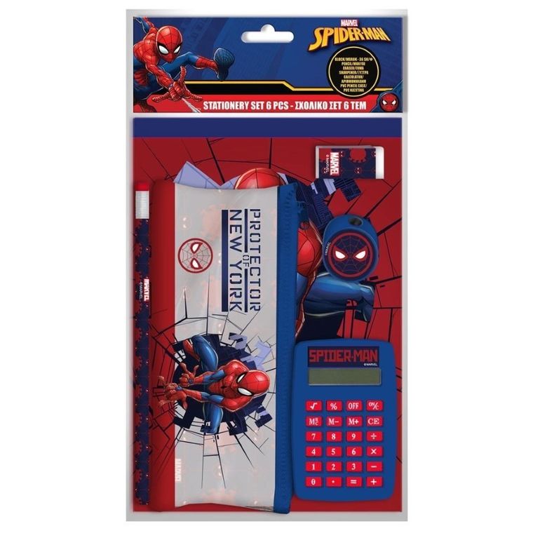 Diakakis, Spider-Man, zestaw przyborów szkolnych z kalkulatorem