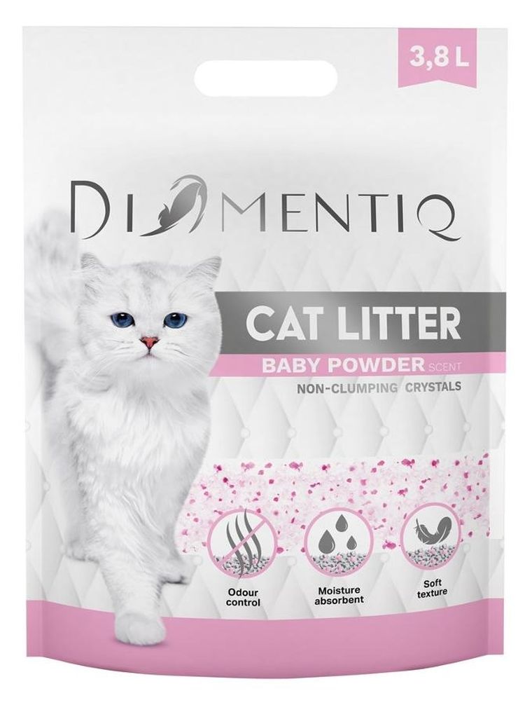 Diamentiq, żwirek, niezbrylający, Micro Babypowder, 3,8l