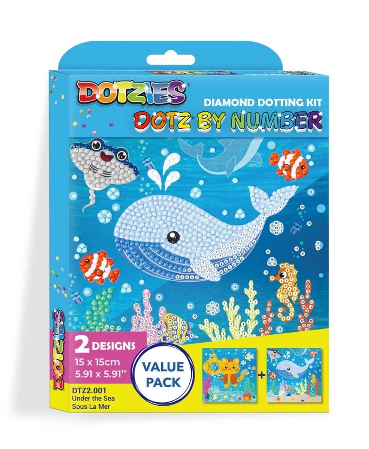 Diamond Dotz by number, diamentowa mozaika, Under the sea, 2 obrazki