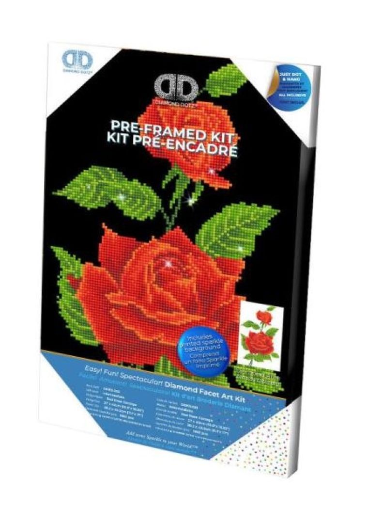 Diamond Dotz, diamentowa mozaika, Czerwona róża, 29-44 cm