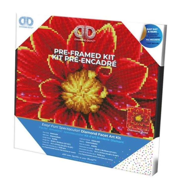 Diamond Dotz, diamentowa mozaika, Dalia, 33-33 cm