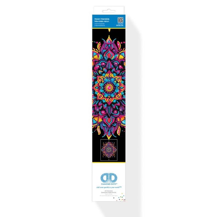 Diamond Dotz, diamentowa mozaika, flokowana, Neon Mandala