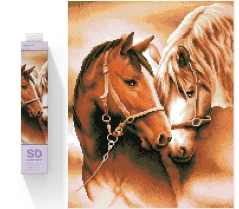 Diamond Dotz, diamentowa mozaika, Konie, 40-50 cm