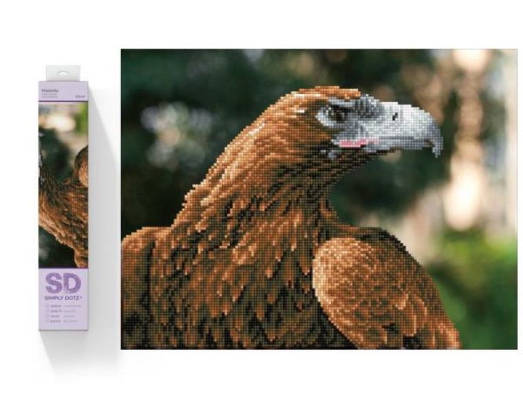 Diamond Dotz, diamentowa mozaika, Majestatyczny ptak, 42-32 cm