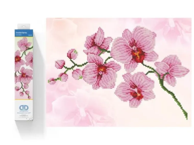 Diamond Dotz, diamentowa mozaika, Orchidea, 49-39 cm
