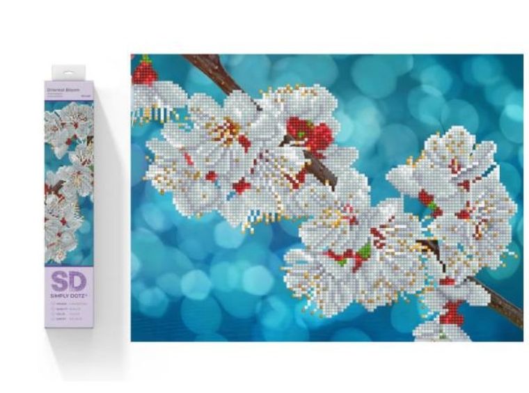 Diamond Dotz, diamentowa mozaika, Orientalny kwiat, 37-27 cm