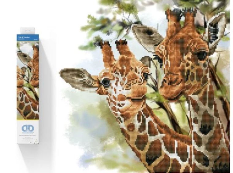 Diamond Dotz, diamentowa mozaika, Żyrafy, 48-48 cm
