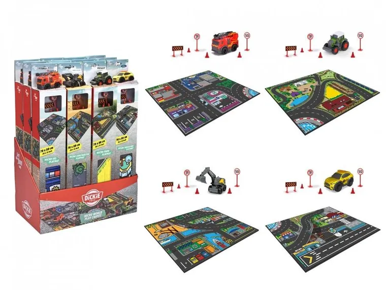 Dickie, City, pojazd, mata z torem i akcesoria drogowe, 1 szt.