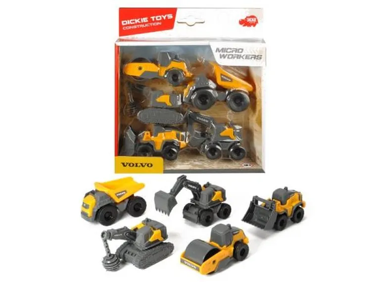 Dickie, Volvo, pojazdy budowlane, zestaw, 5 szt.