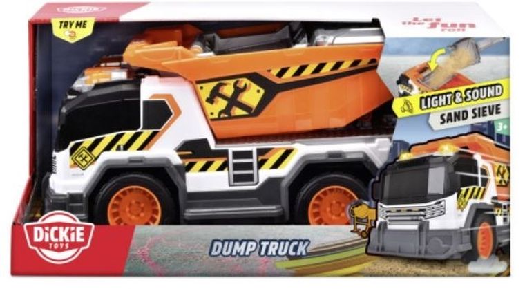 Dickie, wywrotka, pojazd budowlany, światło i dźwięk, 30 cm