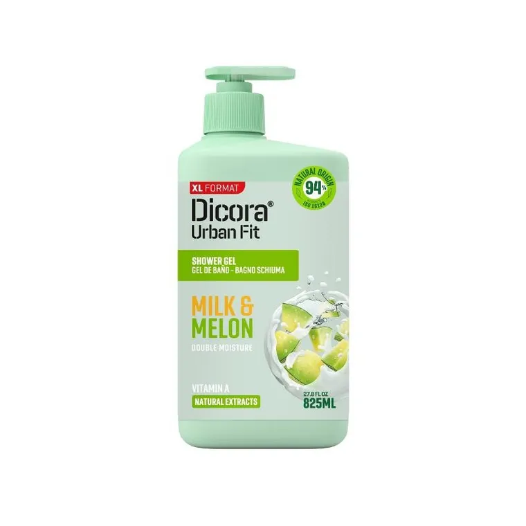 Dicora, Urban Fit, żel pod prysznic, mleko i melon, 825 ml