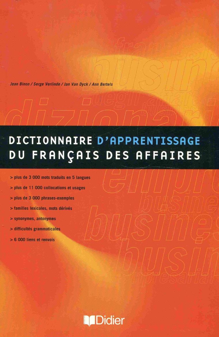 Dictionnaire d`apprentissage du francais des affaires
