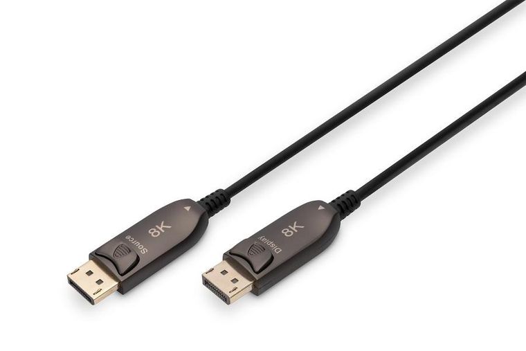 Digitus, kabel, displayport, 1.4, hybrydowy, czarny, 10m