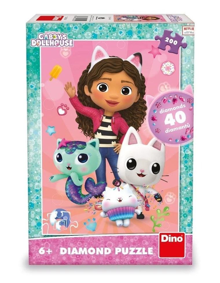 Dino, Koci Domek Gabi, puzzle z diamencikami, 200