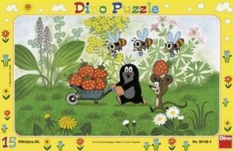 Dino Toys, Krecik na wycieczce, puzzle ramkowe, 15 elementów