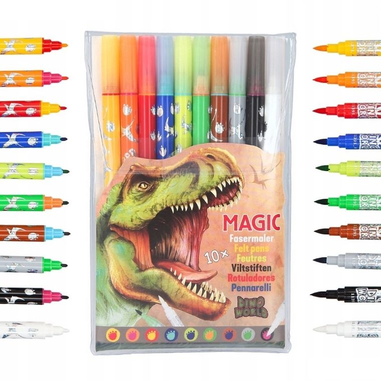 Dino World, flamastry dwustronne