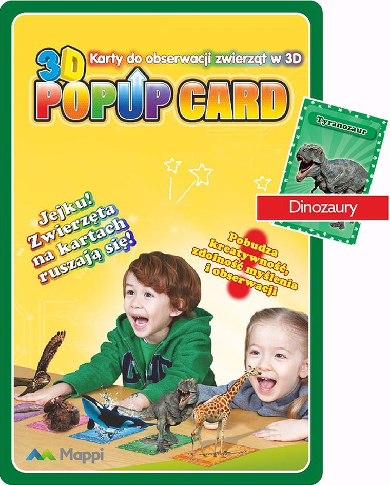 Dinozaury. Karty do obserwacji zwierząt w 3D