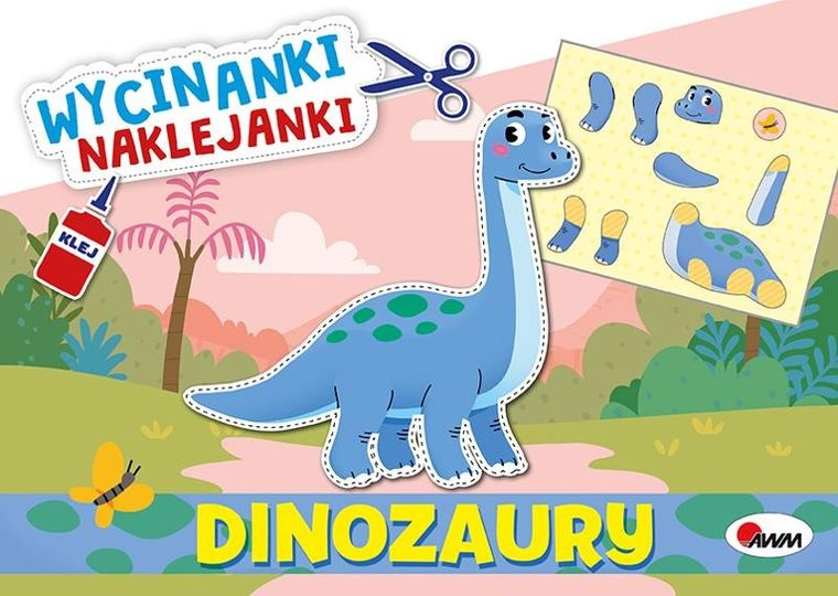 Dinozaury. Wycinanki naklejanki