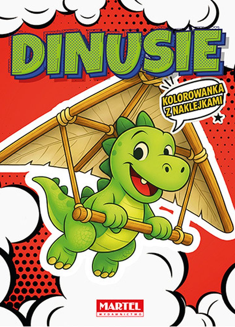 Dinusie. Kolorowanka komiksowa z naklejkami