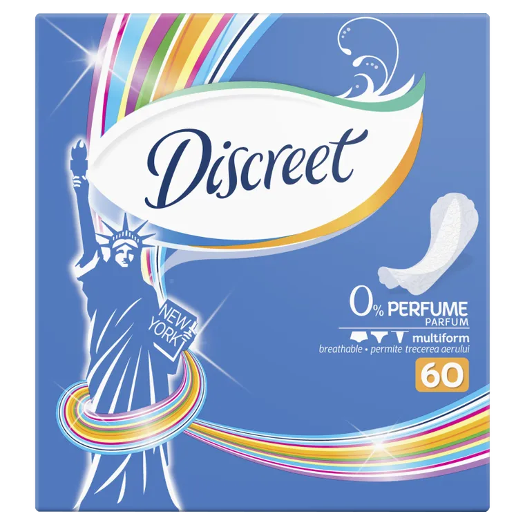 Discreet, Air Multiform, oddychające wkładki higieniczne, 60 szt.