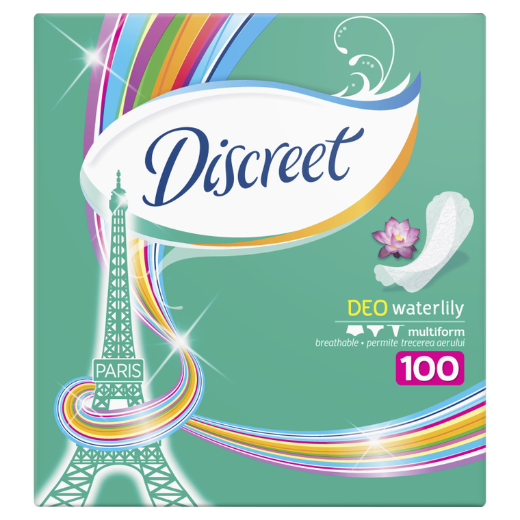 Discreet, Waterlily Multiform, oddychające wkładki higieniczne, 100 szt.