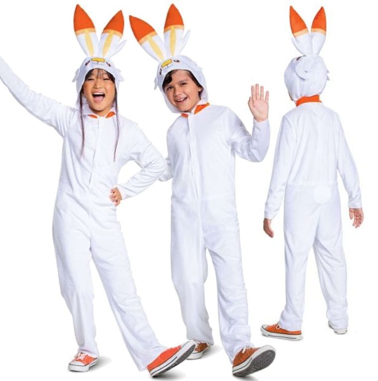 Disguise, Pokemon, Scorbunny, strój karnawałowy, kigurumi, białe, 126-136 cm, 7-8 lat