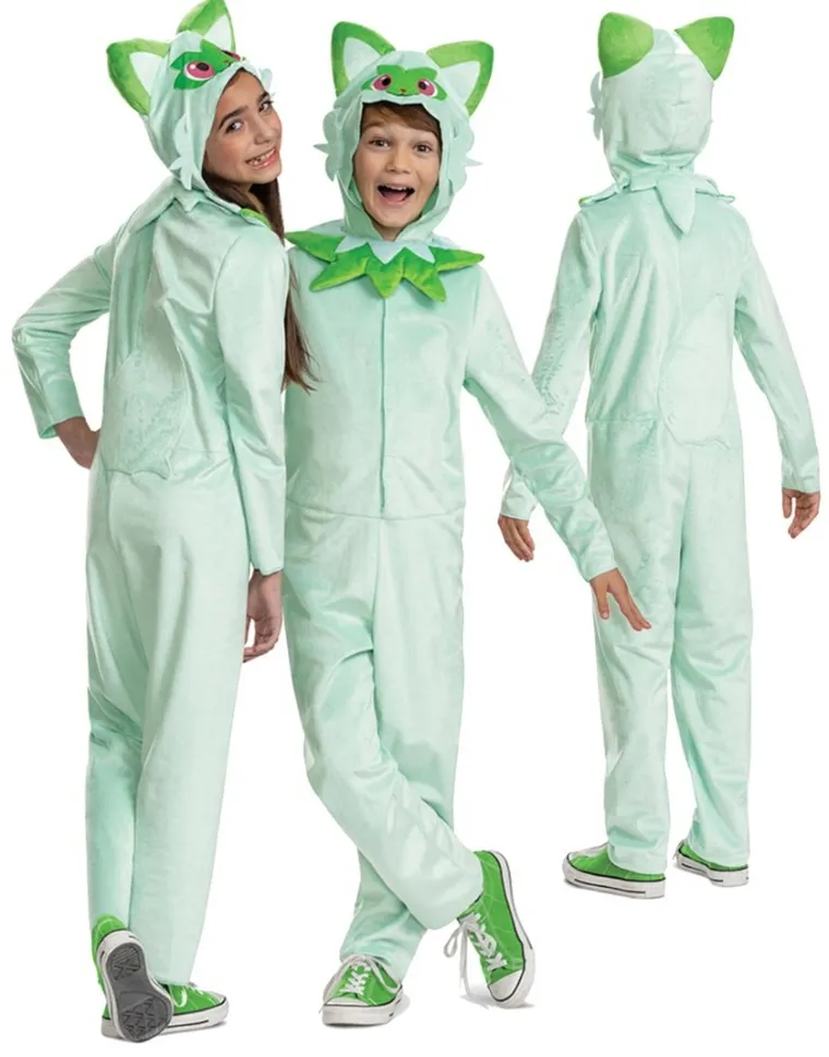 Disguise, Pokemon, Sprigatito, strój karnawałowy, kigurumi, zielone, 127-136 cm, 7-8 lat