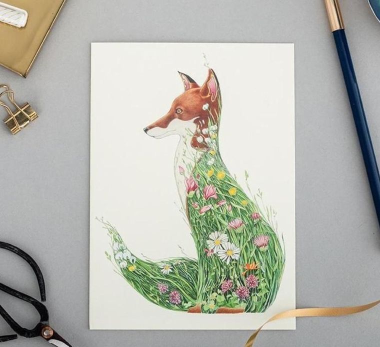 DM Collection, karnet B6 z kopertą, Lis na łące