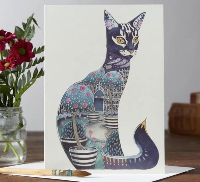 DM Collection, karnet B6 z kopertą, Niebieski kot