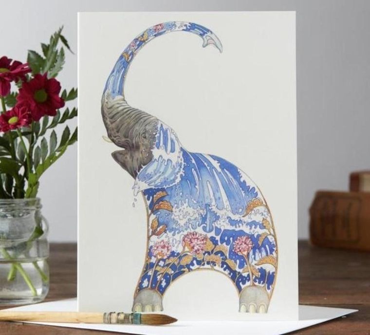 DM Collection, karnet B6 z kopertą, Słoń w wodzie