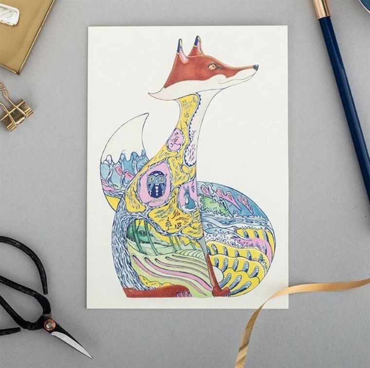 DM Collection, karnet B6 z kopertą, Żółty lis