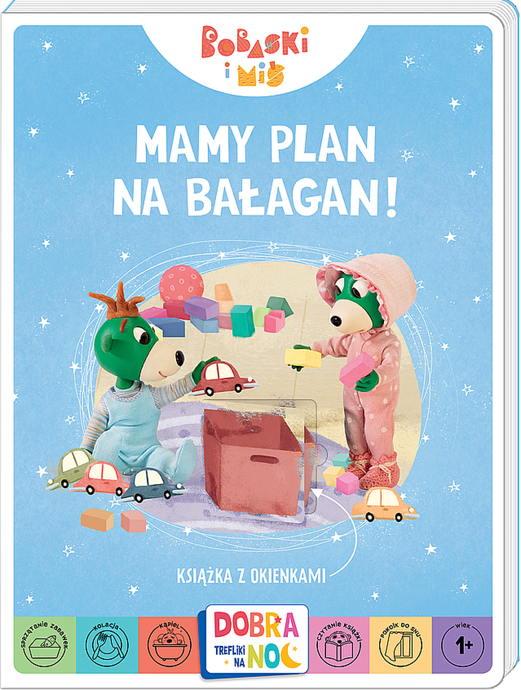 Dobranoc, Trefliki na noc. Mamy plan na bałagan. Książeczka z okienkami