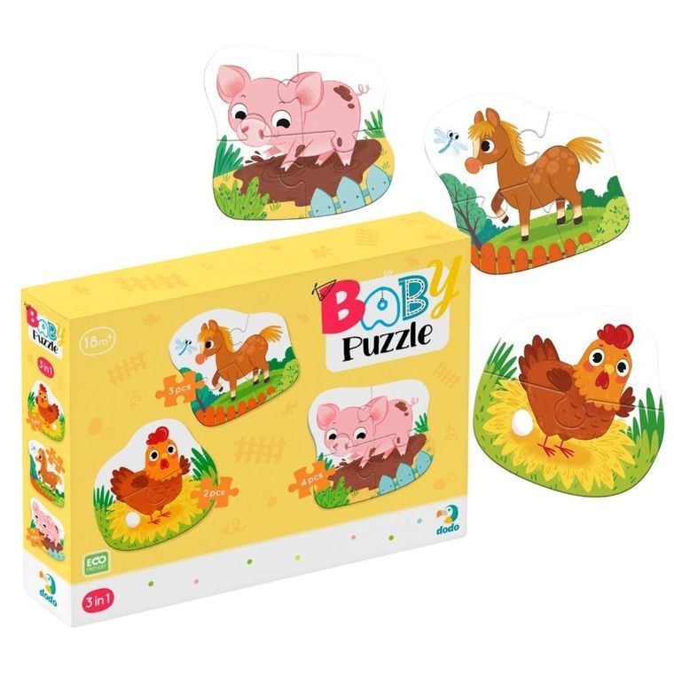 Dodo, Baby, Dzień na farmie, puzzle 3w1